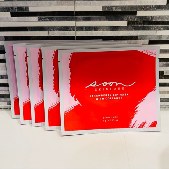 Soon Skincare Strawberry Lip Mask with Collagen 5 pack Korean Skincare - Picture 4 of 4